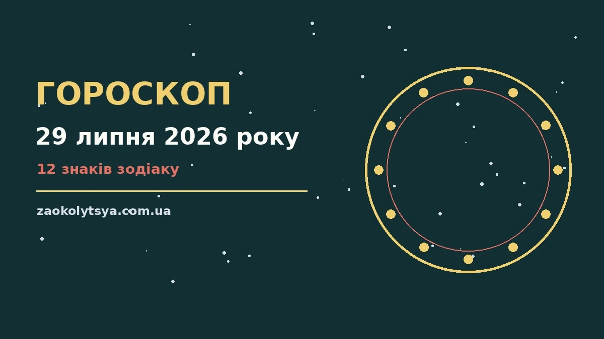 Гороскоп на 29 липня 2026 року: рішення та підказки дня про фінанси та особисте життя