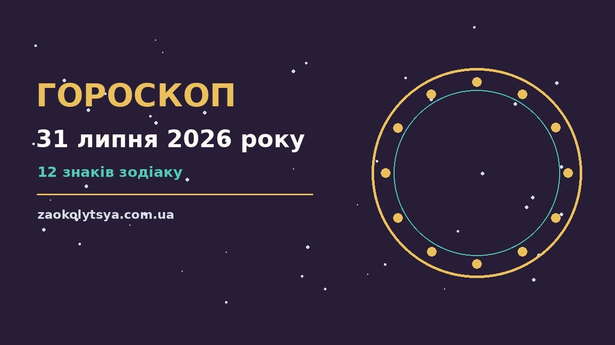 Гороскоп на 31 липня 2026 року: рішення та підказки дня про фінанси та особисте життя