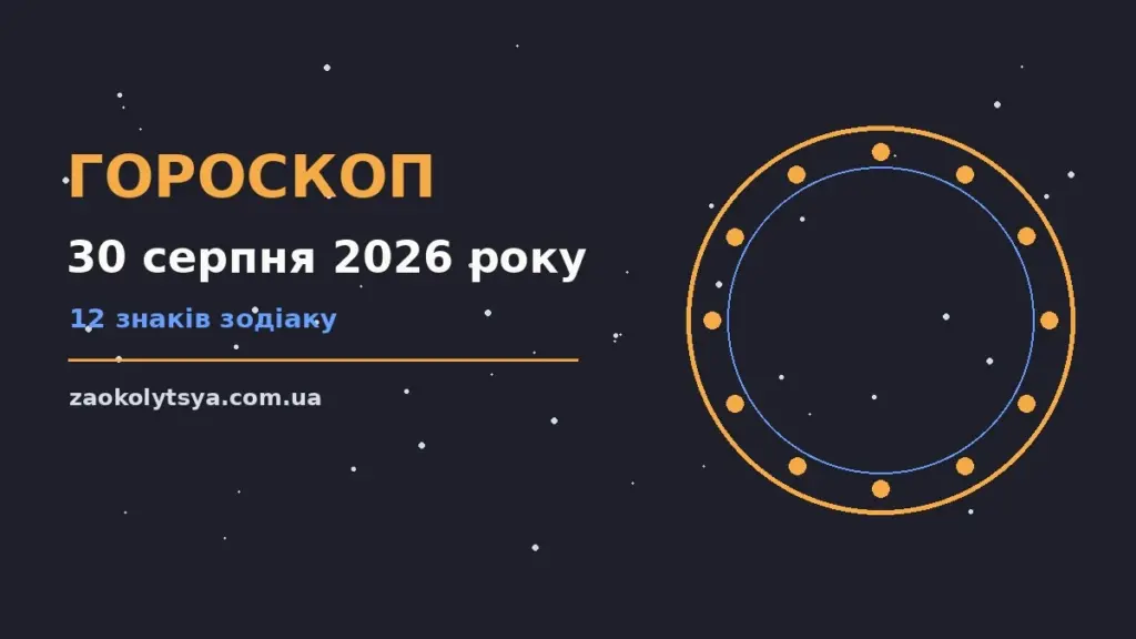 Гороскоп на 30 серпня 2026 року: рішення та підказки дня про фінанси та особисте життя